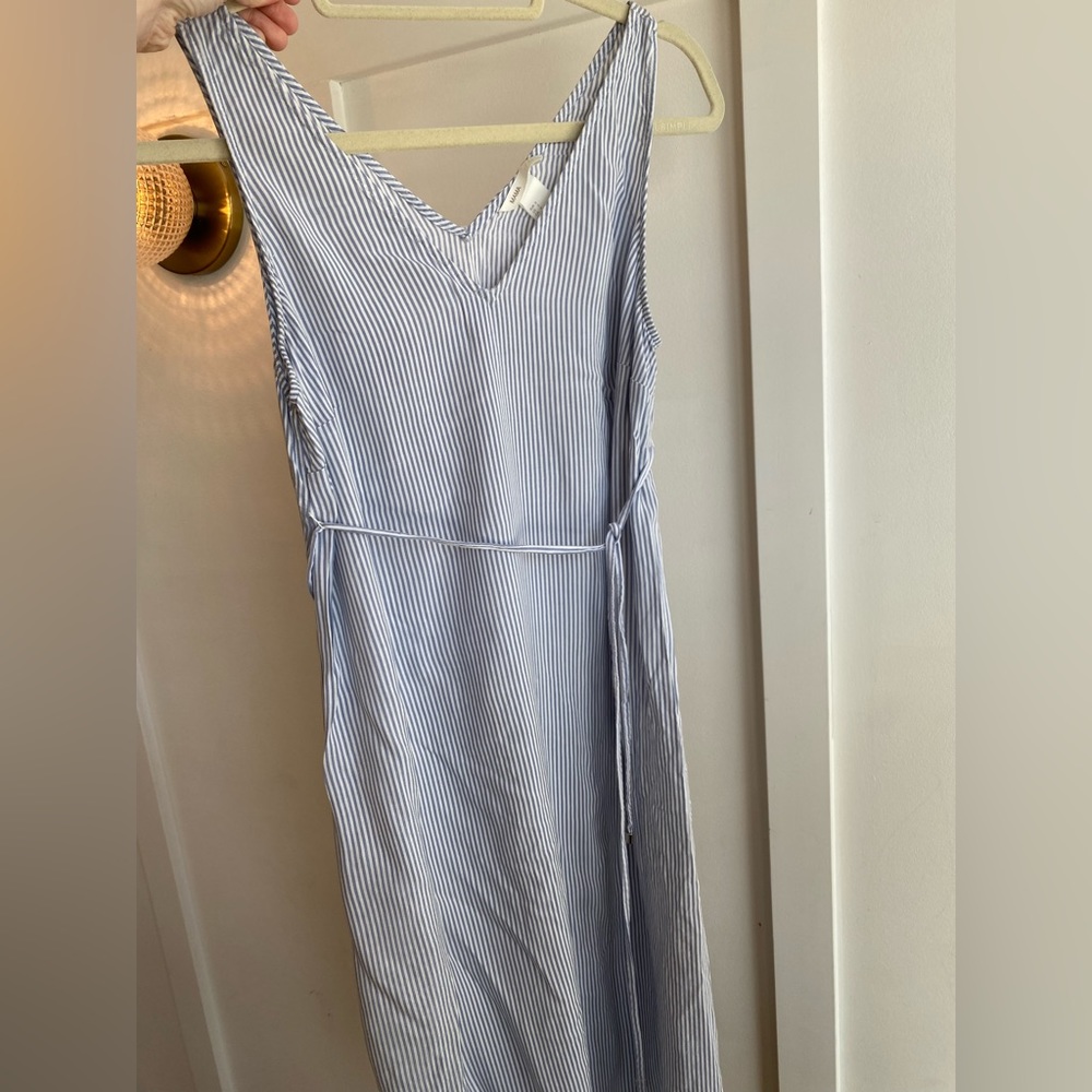 H&M Mama shift/slip dress in light blue stripe. Size small